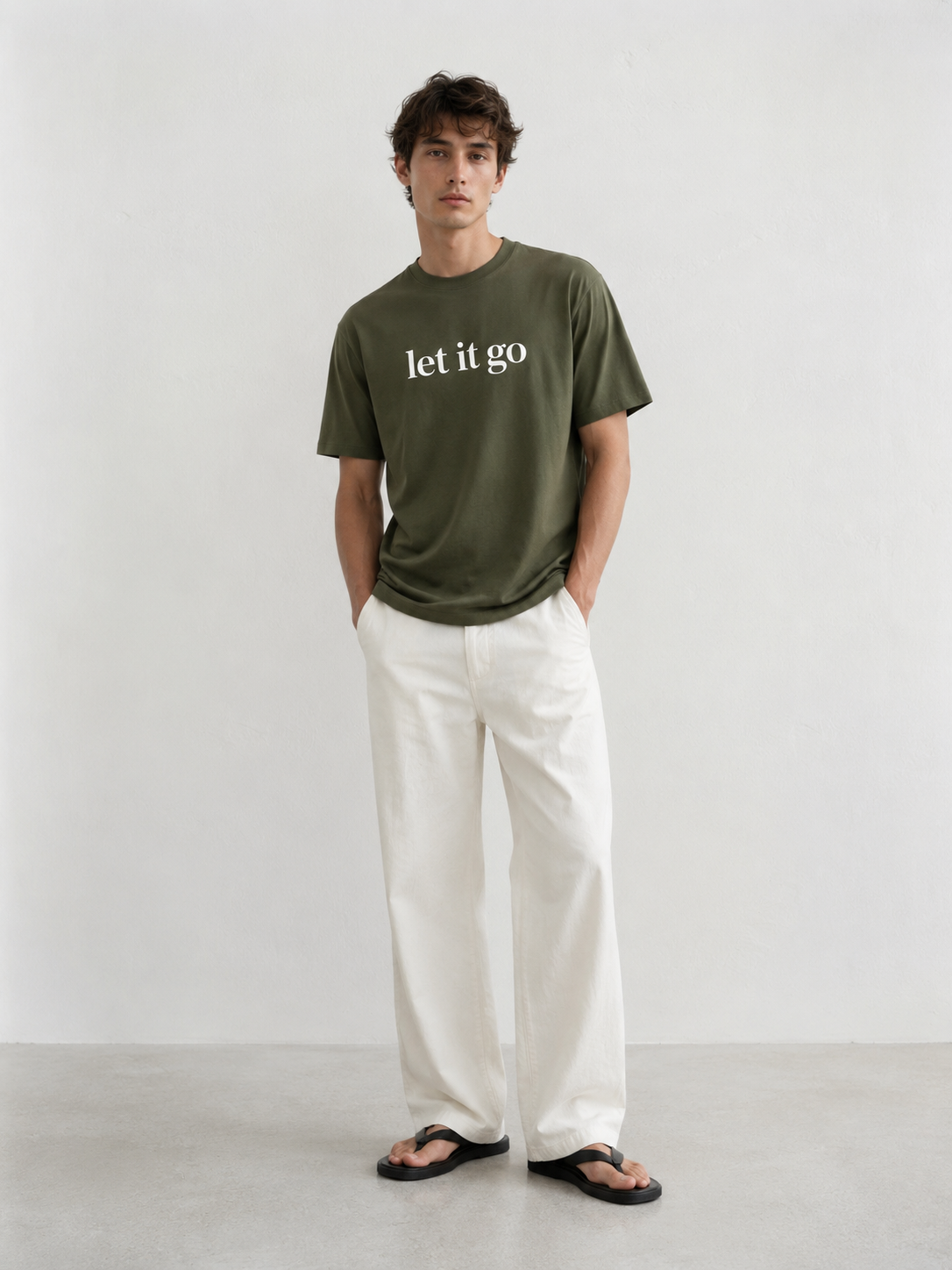 LET IT GO - Premium Unisex Signature Tee | Olive Green