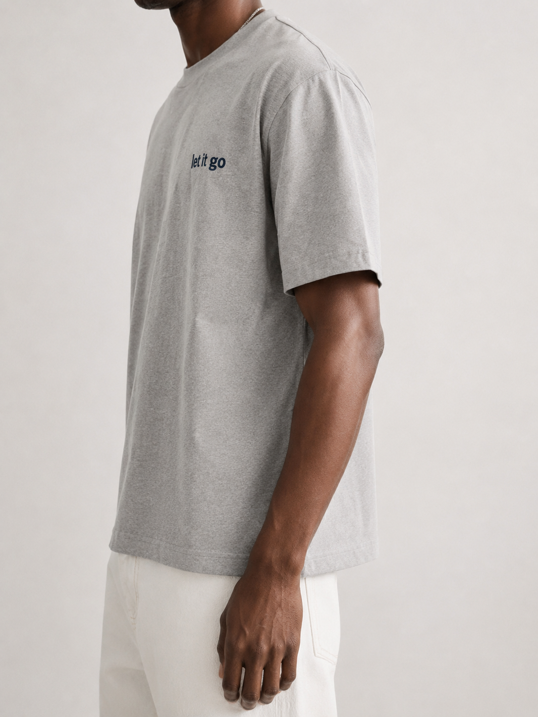 LET IT GO - Embroidered Tee- Grey - (New Collection Launching Soon)