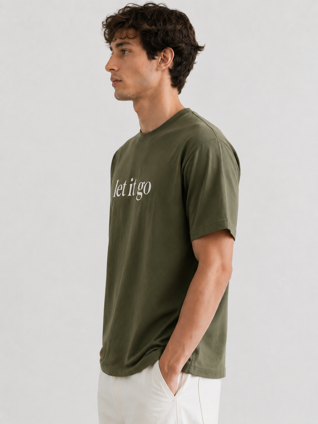 LET IT GO - Premium Unisex Signature Tee | Olive Green