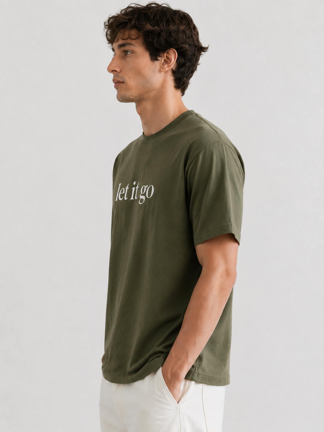 LET IT GO - Premium Unisex Signature Tee | Olive Green