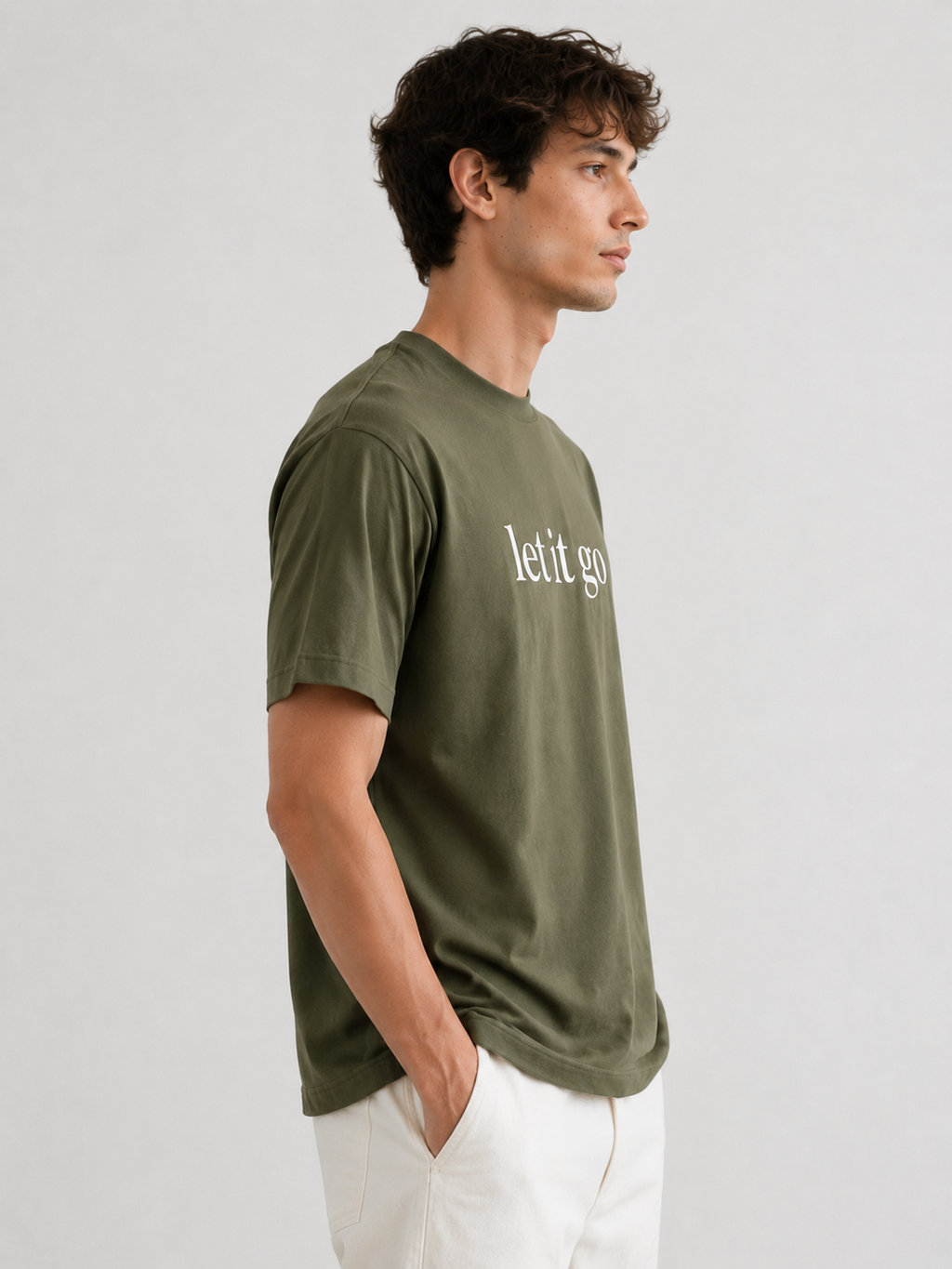 LET IT GO - Premium Unisex Signature Tee | Olive Green